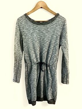 CONVERSE WOMEN’S SMALL Gray Drawstring-Waist Long Sleeve Tunic